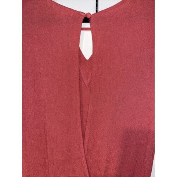 Altar'd State Womens Bell Sleeve Floral Embroidered Romper Rose Pink Sz Large - Picture 6 of 8